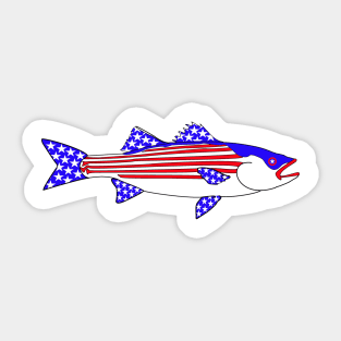 American Flag Striped bass The American Striper Sticker